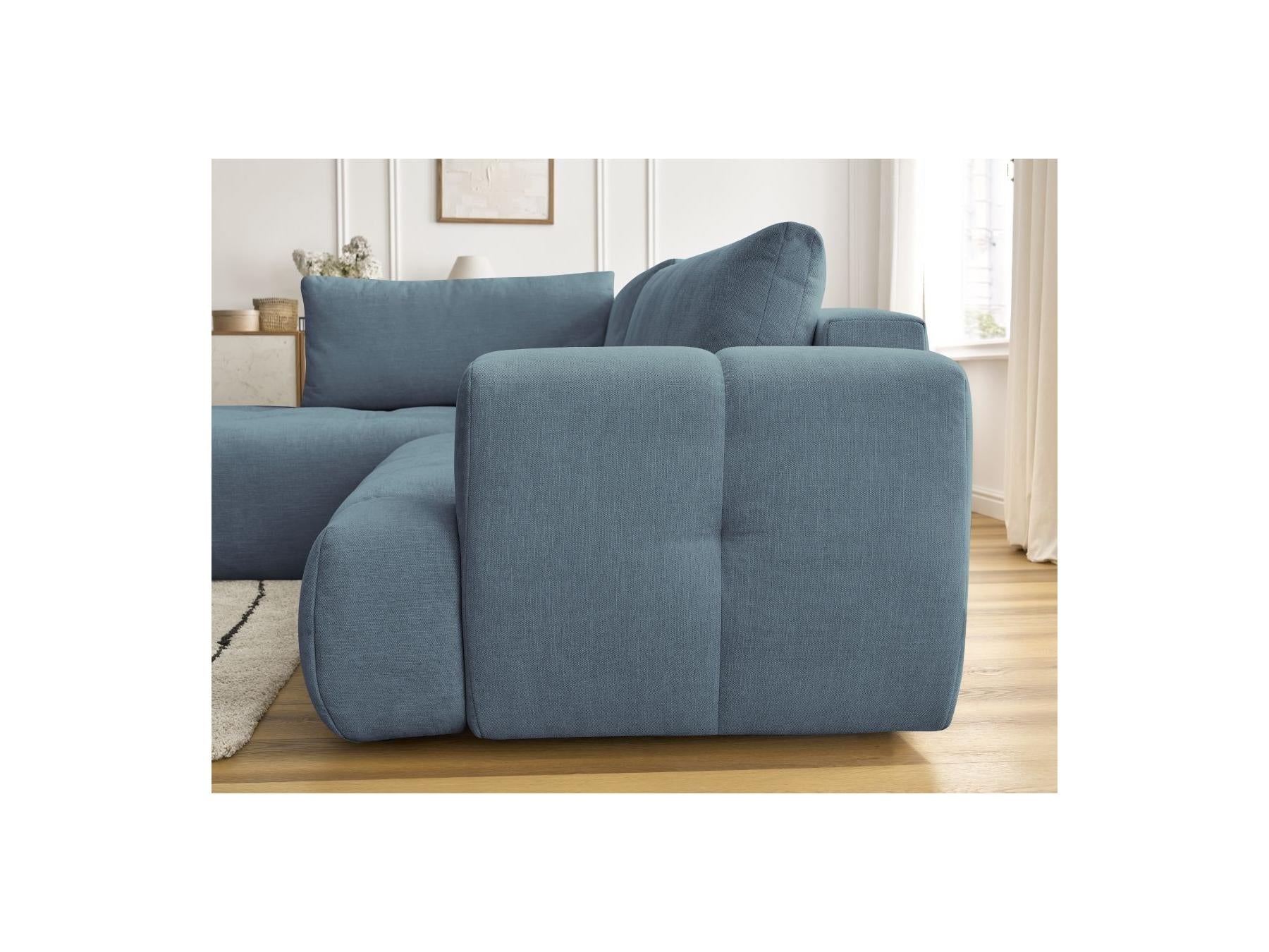 Fuji - Canapé D'Angle L Convertible - Tissu Lisse - Angle Gauche