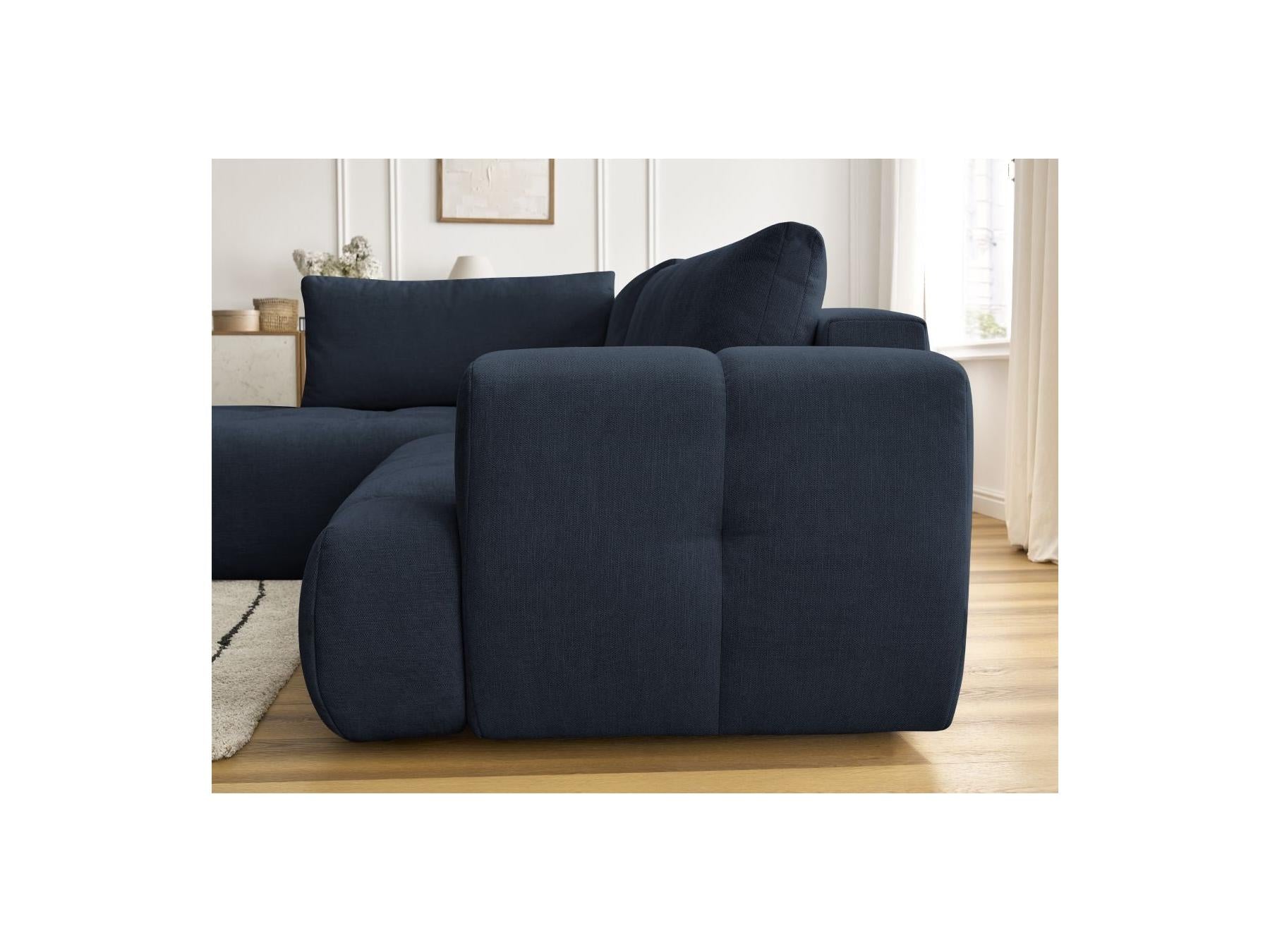 Fuji - Canapé D'Angle L Convertible - Tissu Lisse - Angle Gauche