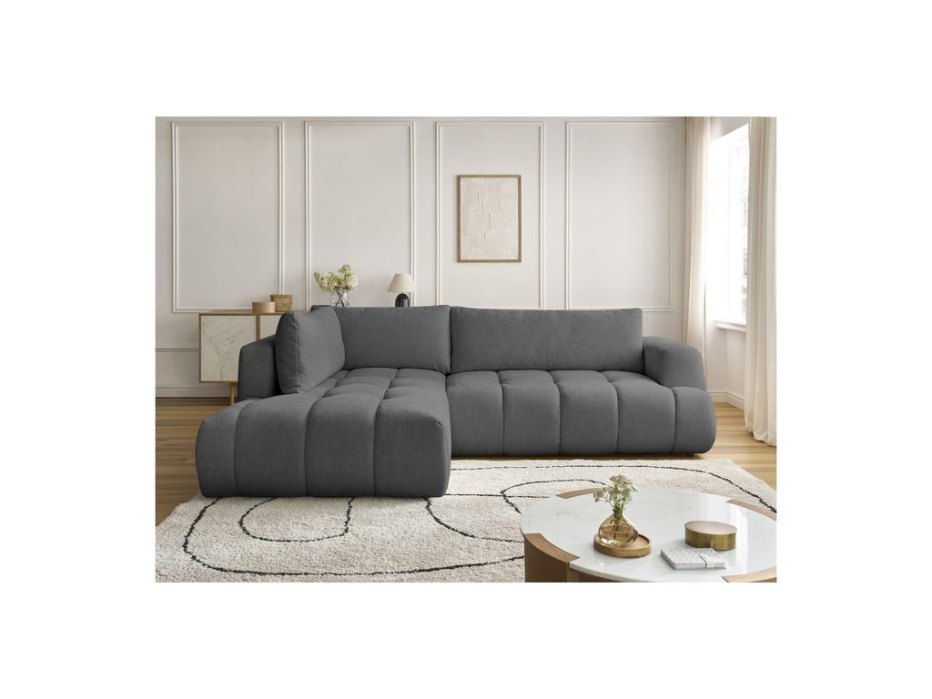 Fuji - Canapé D'Angle L Convertible - Tissu Lisse - Angle Gauche