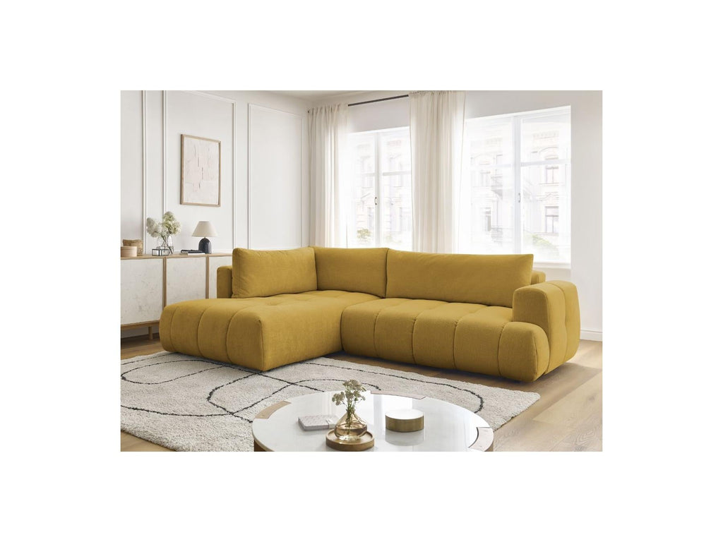 Fuji - Canapé D'Angle L Convertible - Tissu Lisse - Angle Gauche
