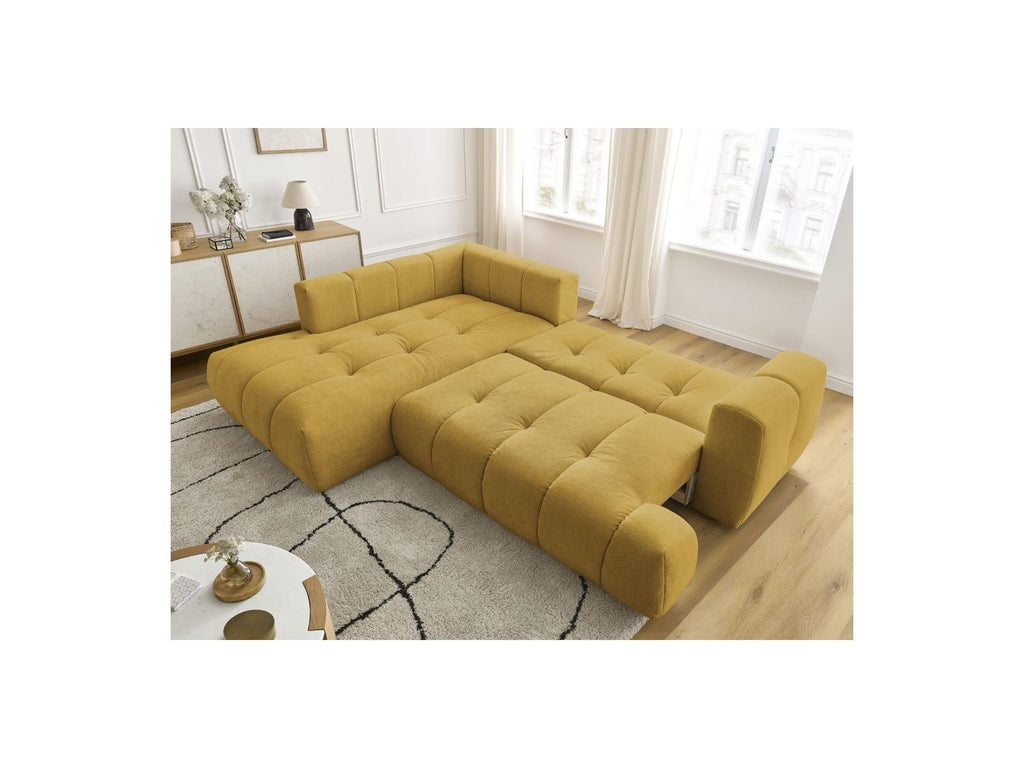 Fuji - Canapé D'Angle L Convertible - Tissu Lisse - Angle Gauche