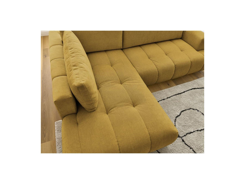 Fuji - Canapé D'Angle L Convertible - Tissu Lisse - Angle Gauche