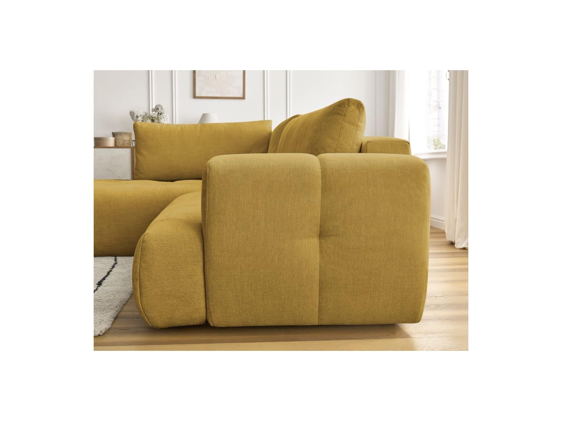 Fuji - Canapé D'Angle L Convertible - Tissu Lisse - Angle Gauche