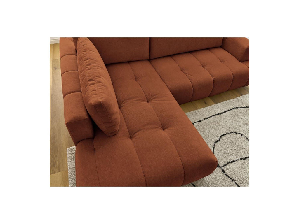 Fuji - Canapé D'Angle L Convertible - Tissu Lisse - Angle Gauche