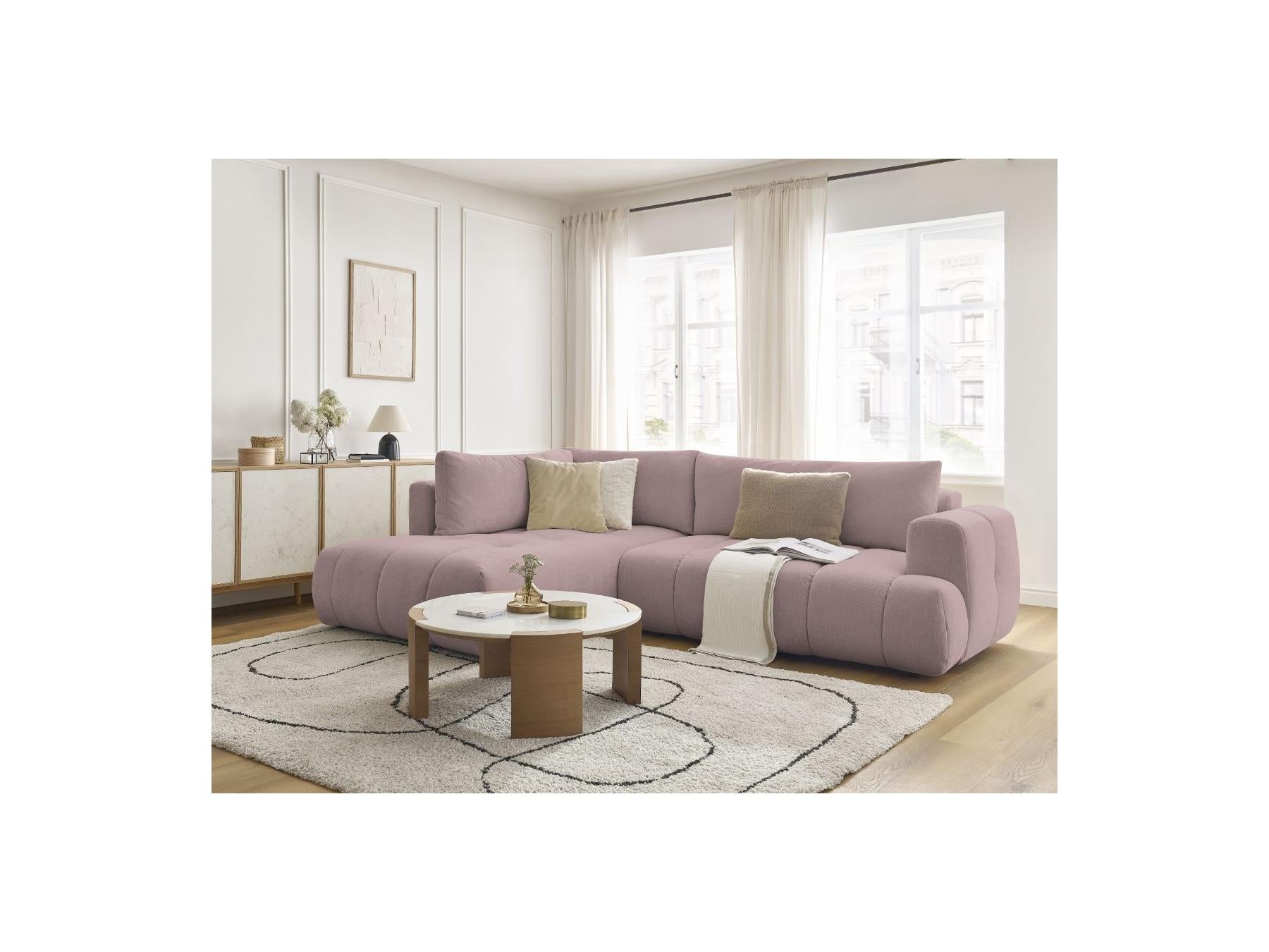 Fuji - Canapé D'Angle L Convertible - Tissu Lisse - Angle Gauche