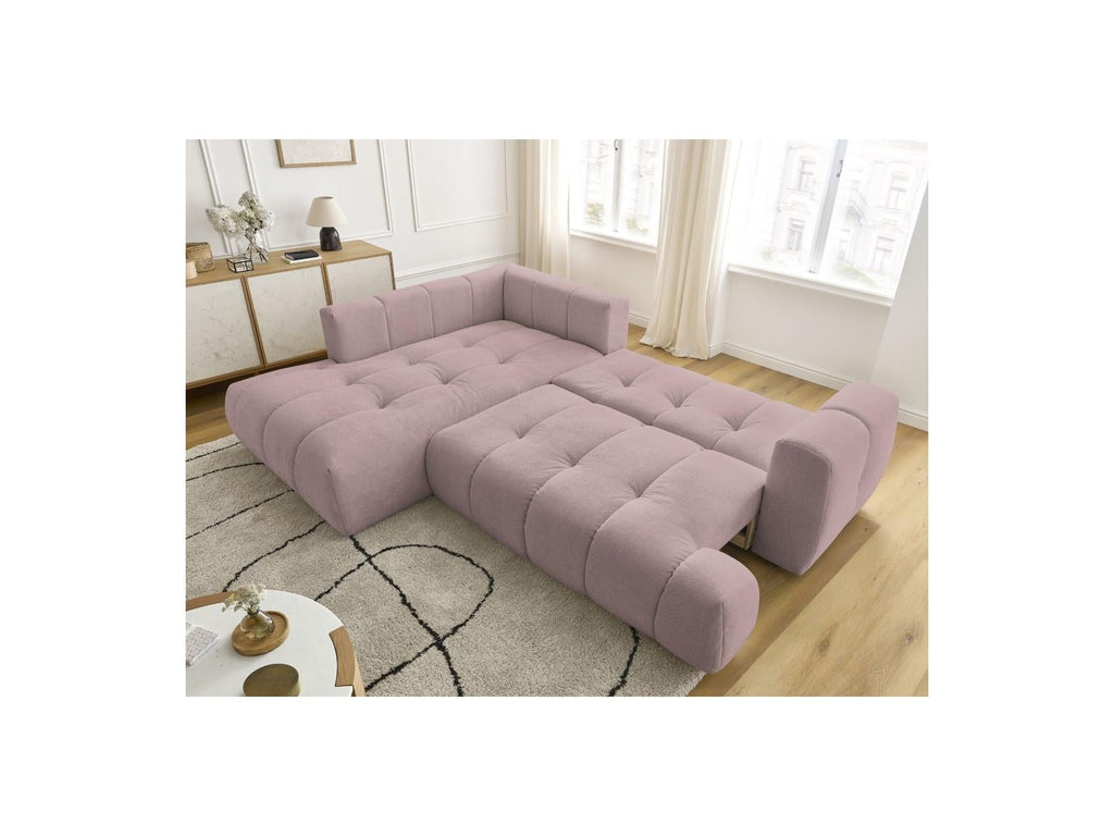 Fuji - Canapé D'Angle L Convertible - Tissu Lisse - Angle Gauche