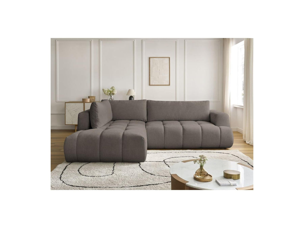 Fuji - Canapé D'Angle L Convertible - Tissu Lisse - Angle Gauche