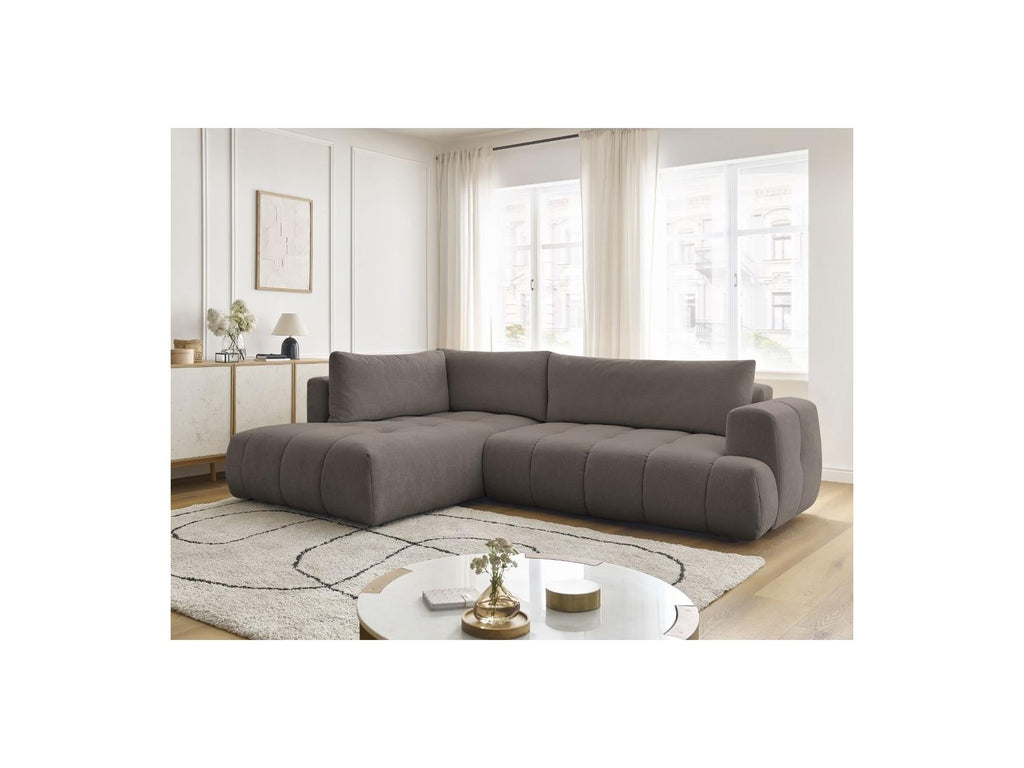 Fuji - Canapé D'Angle L Convertible - Tissu Lisse - Angle Gauche