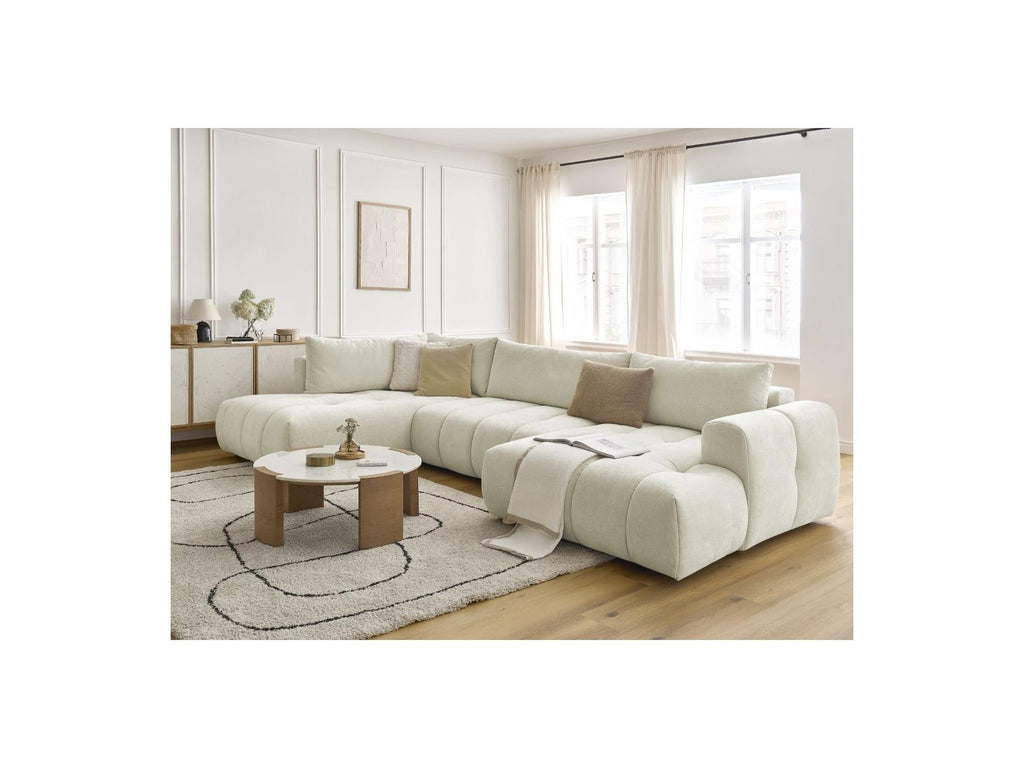 Fuji - Canapé Panoramique Convertible - Tissu Lisse - Angle Droit