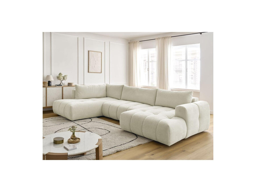 Fuji - Canapé Panoramique Convertible - Tissu Lisse - Angle Droit