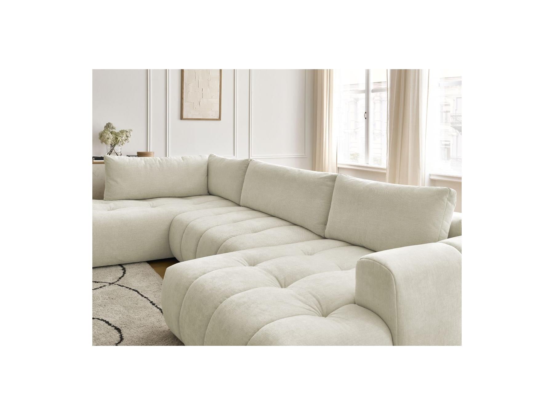Fuji - Canapé Panoramique Convertible - Tissu Lisse - Angle Droit