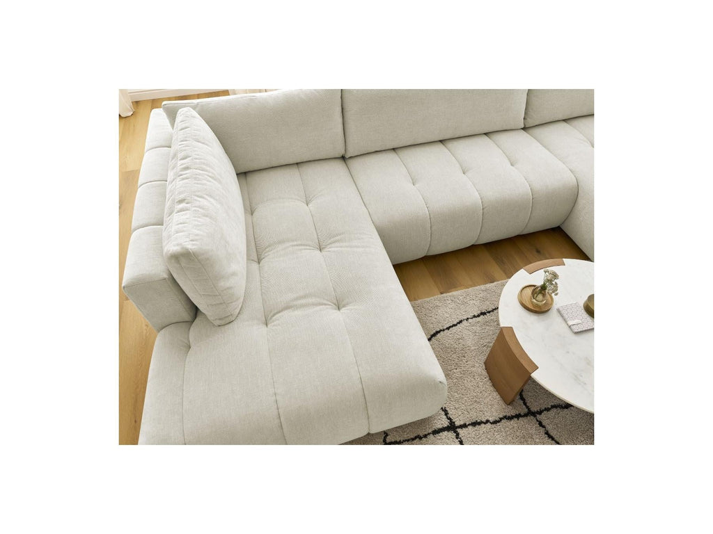 Fuji - Canapé Panoramique Convertible - Tissu Lisse - Angle Droit