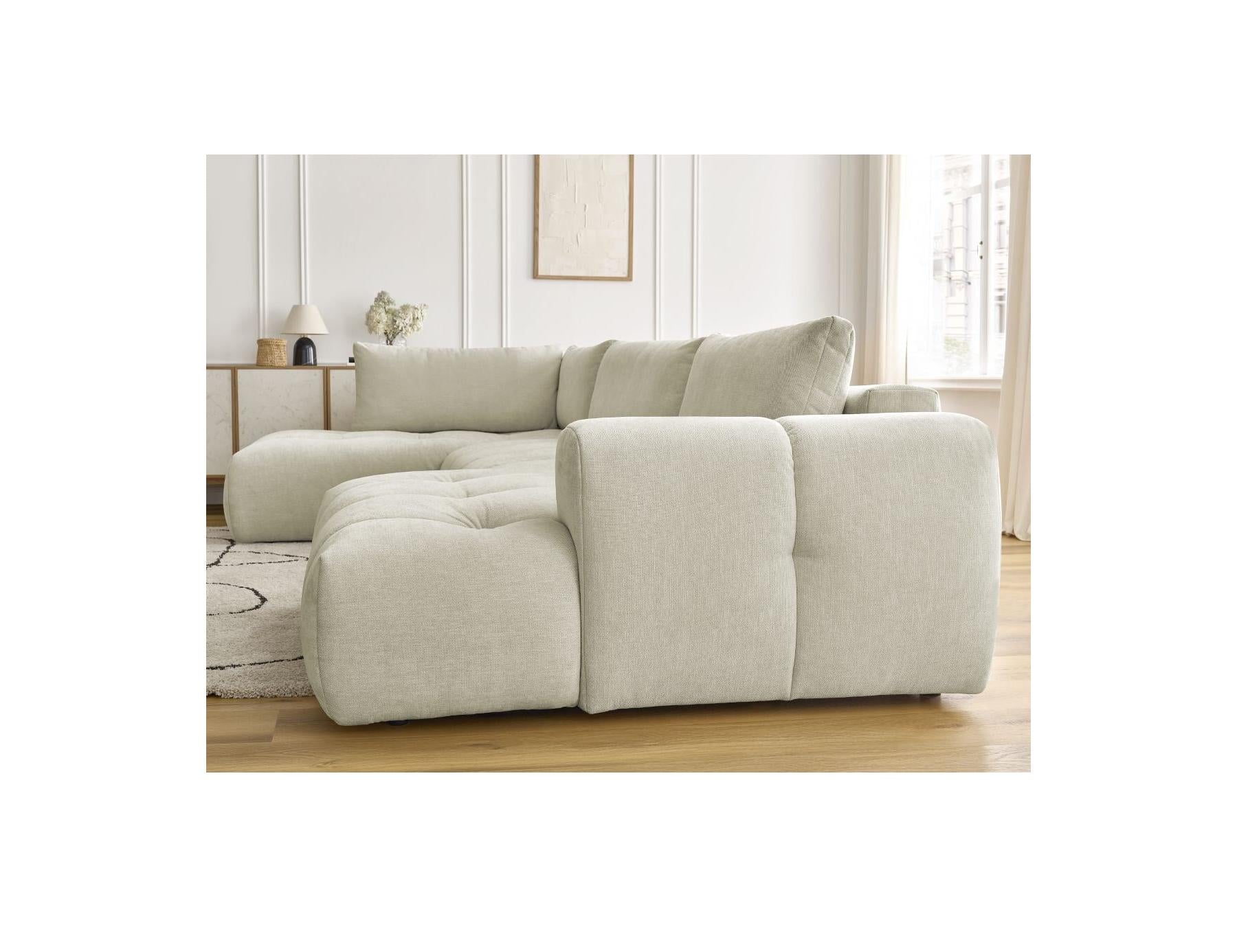 Fuji - Canapé Panoramique Convertible - Tissu Lisse - Angle Droit