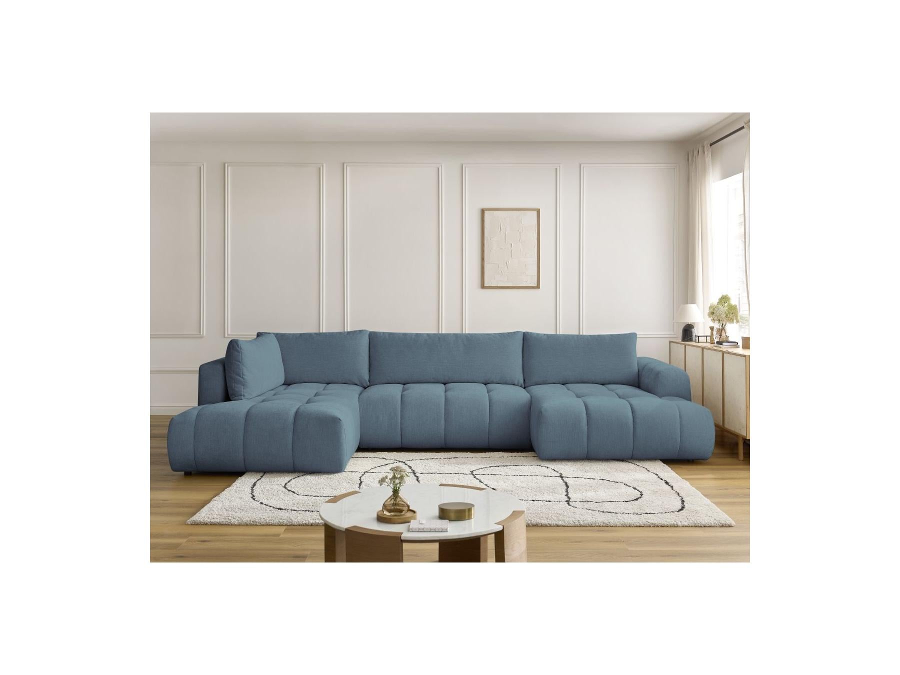 Fuji - Canapé Panoramique Convertible - Tissu Lisse - Angle Droit