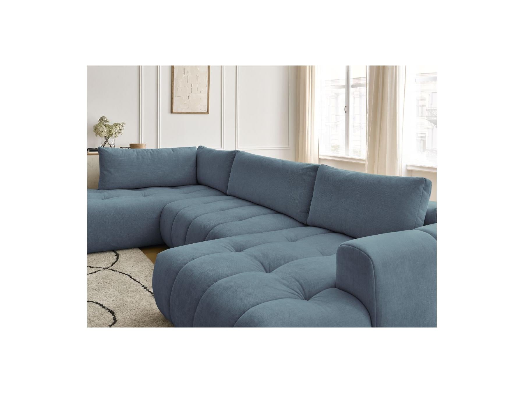 Fuji - Canapé Panoramique Convertible - Tissu Lisse - Angle Droit