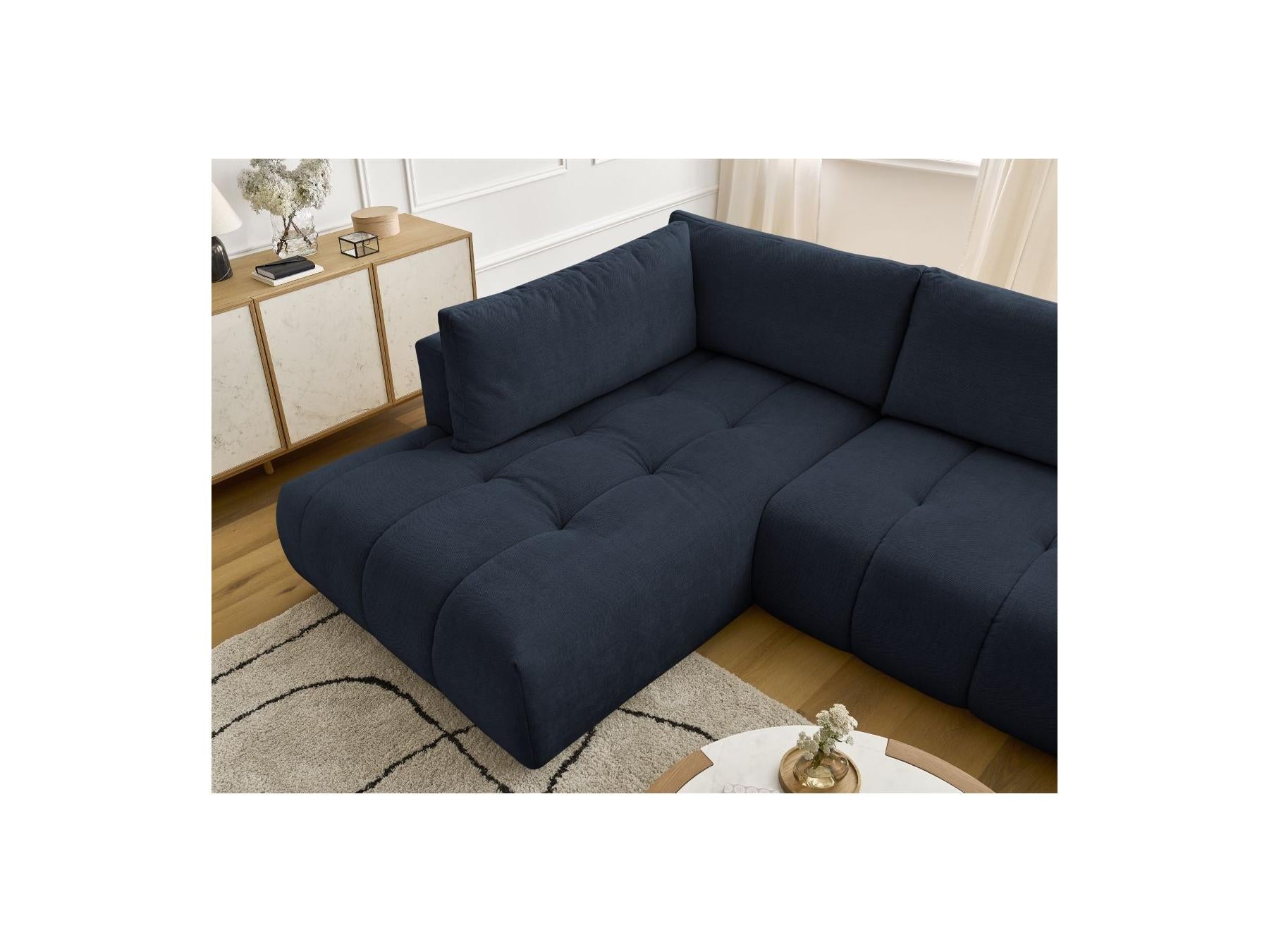 Fuji - Canapé Panoramique Convertible - Tissu Lisse - Angle Droit