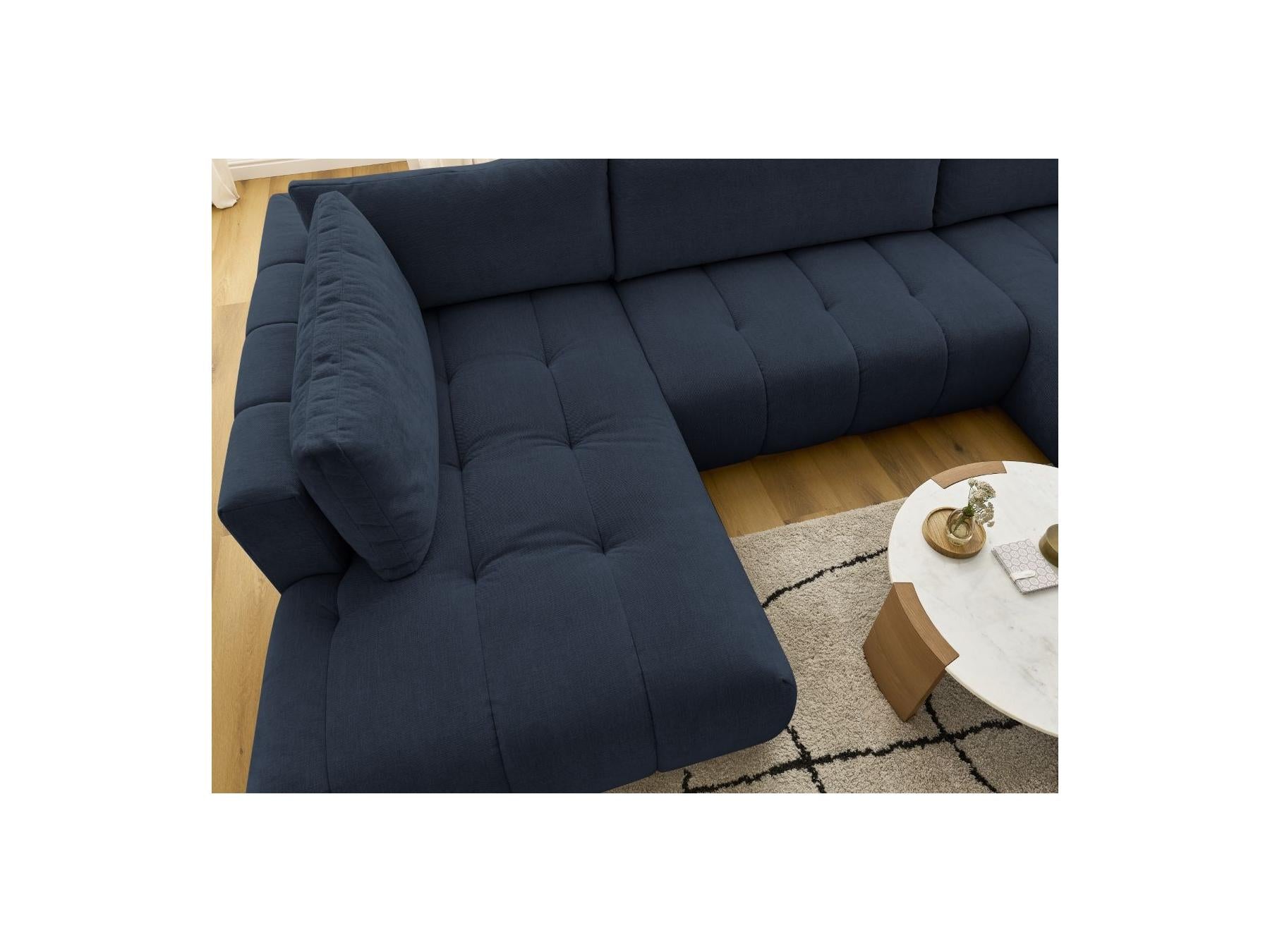 Fuji - Canapé Panoramique Convertible - Tissu Lisse - Angle Droit