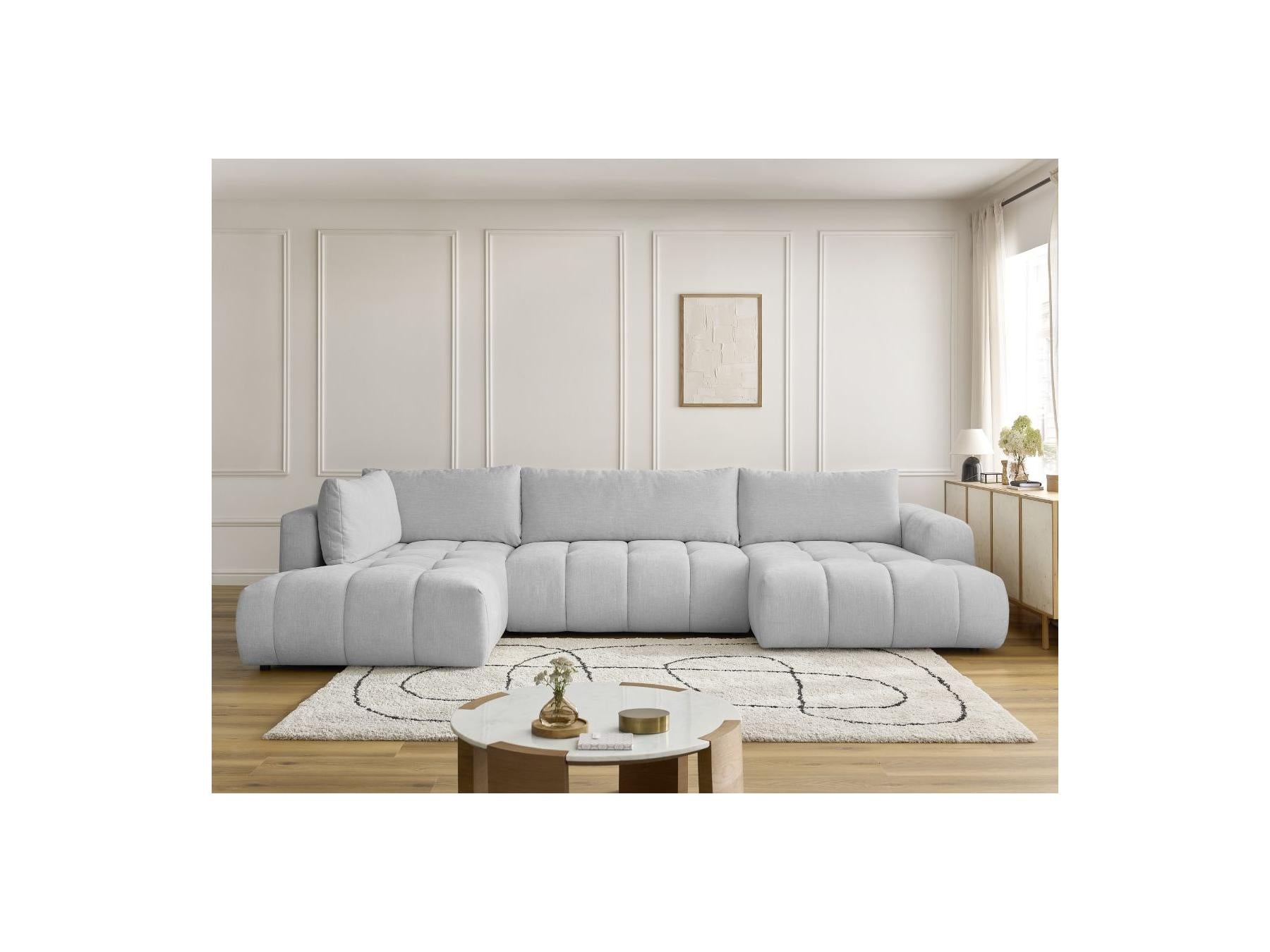 Fuji - Canapé Panoramique Convertible - Tissu Lisse - Angle Droit