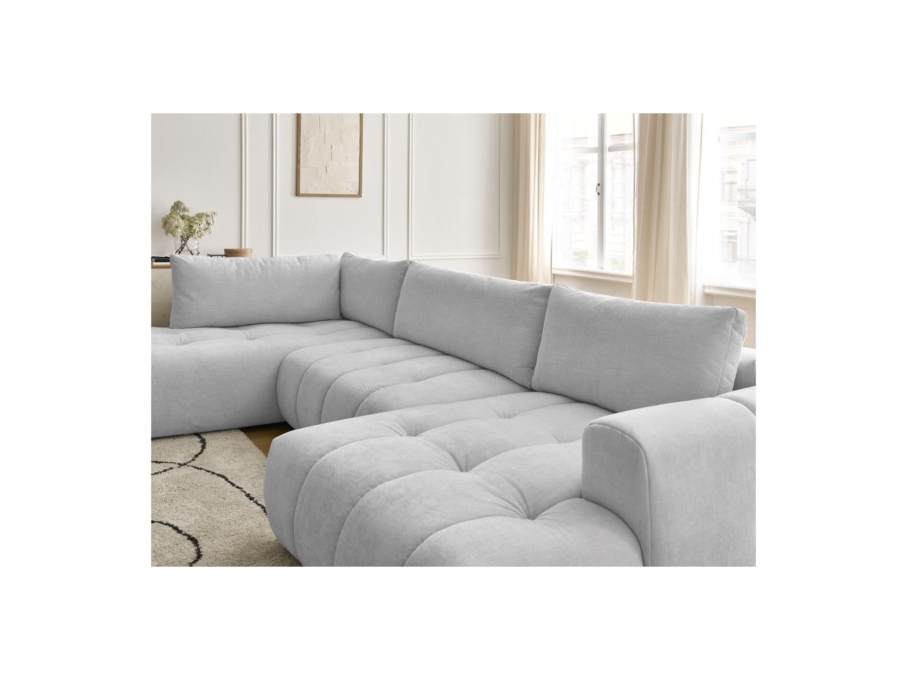Fuji - Canapé Panoramique Convertible - Tissu Lisse - Angle Droit