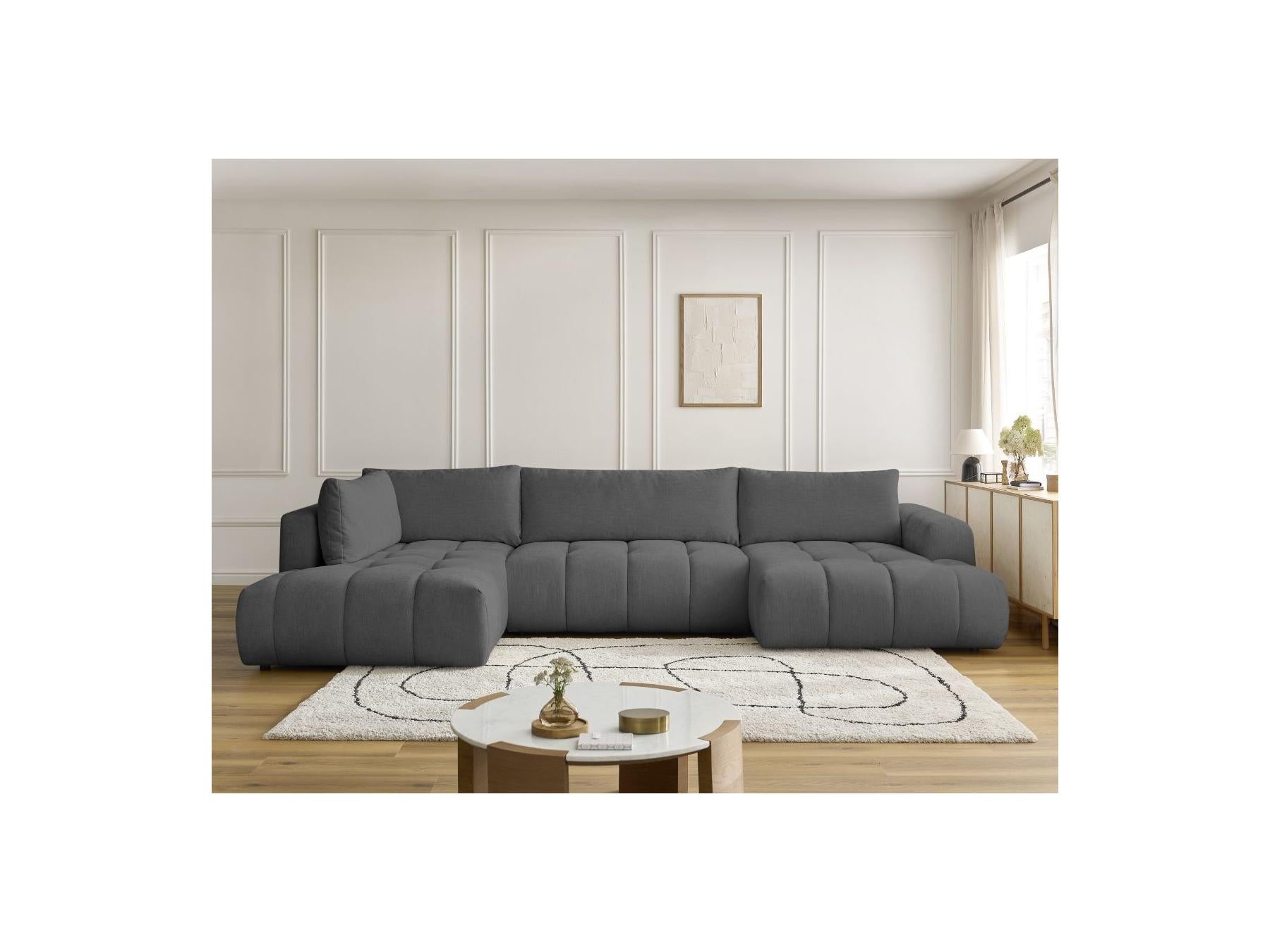 Fuji - Canapé Panoramique Convertible - Tissu Lisse - Angle Droit