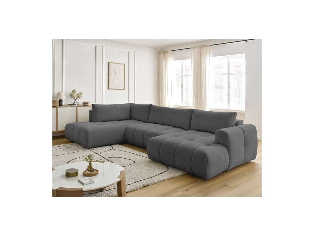 Fuji - Canapé Panoramique Convertible - Tissu Lisse - Angle Droit