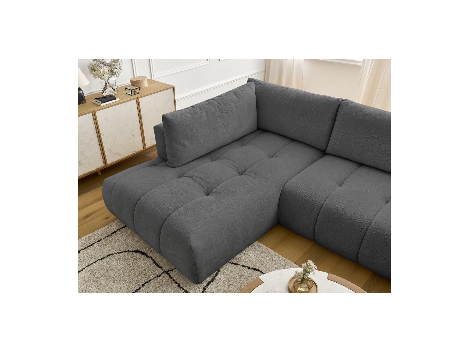 Fuji - Canapé Panoramique Convertible - Tissu Lisse - Angle Droit