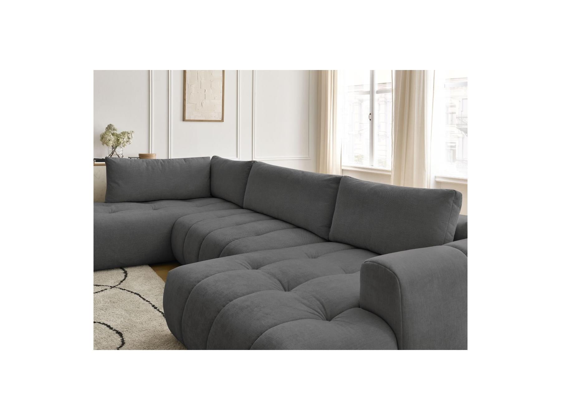 Fuji - Canapé Panoramique Convertible - Tissu Lisse - Angle Droit