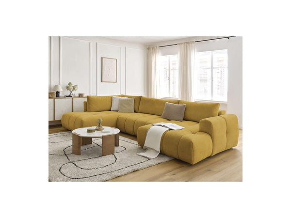 Fuji - Canapé Panoramique Convertible - Tissu Lisse - Angle Droit