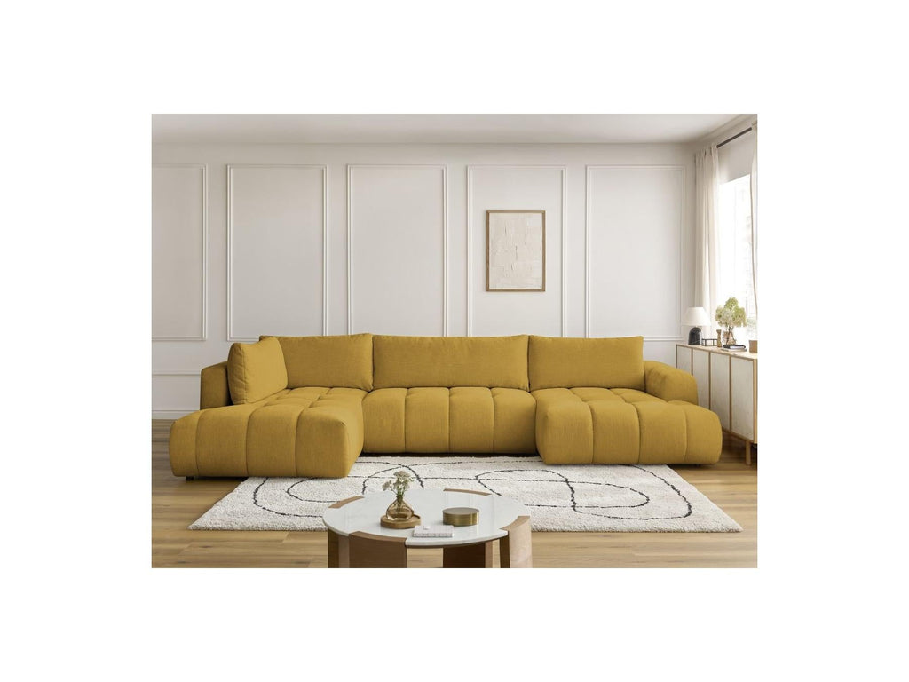 Fuji - Canapé Panoramique Convertible - Tissu Lisse - Angle Droit