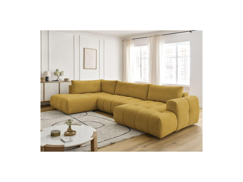 Fuji - Canapé Panoramique Convertible - Tissu Lisse - Angle Droit