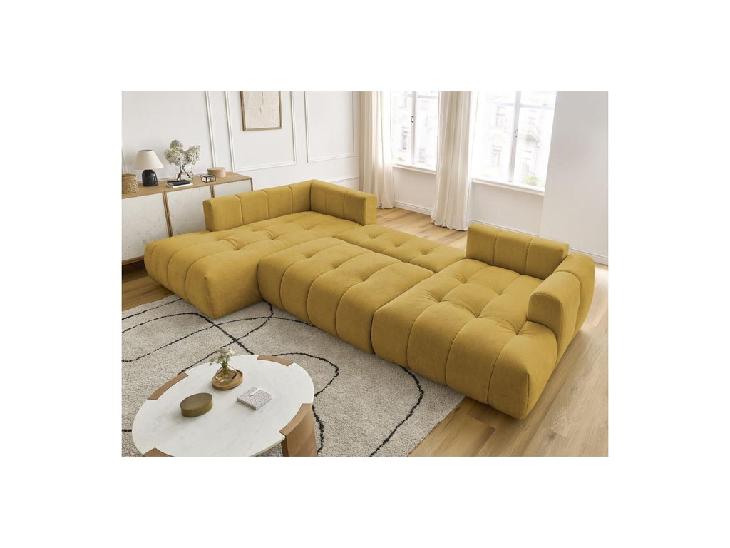 Fuji - Canapé Panoramique Convertible - Tissu Lisse - Angle Droit