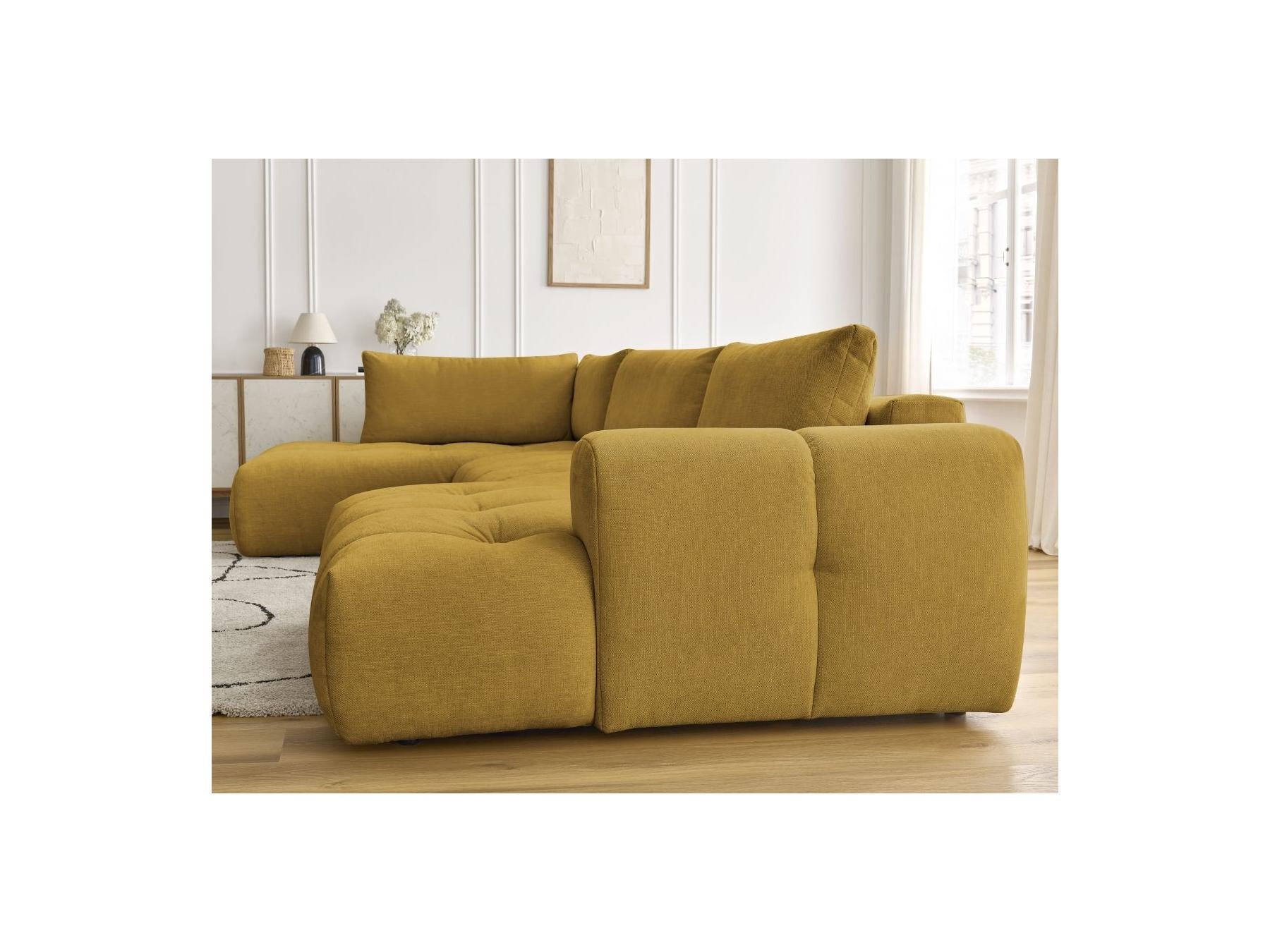 Fuji - Canapé Panoramique Convertible - Tissu Lisse - Angle Droit