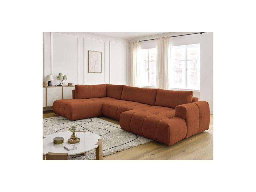 Fuji - Canapé Panoramique Convertible - Tissu Lisse - Angle Droit