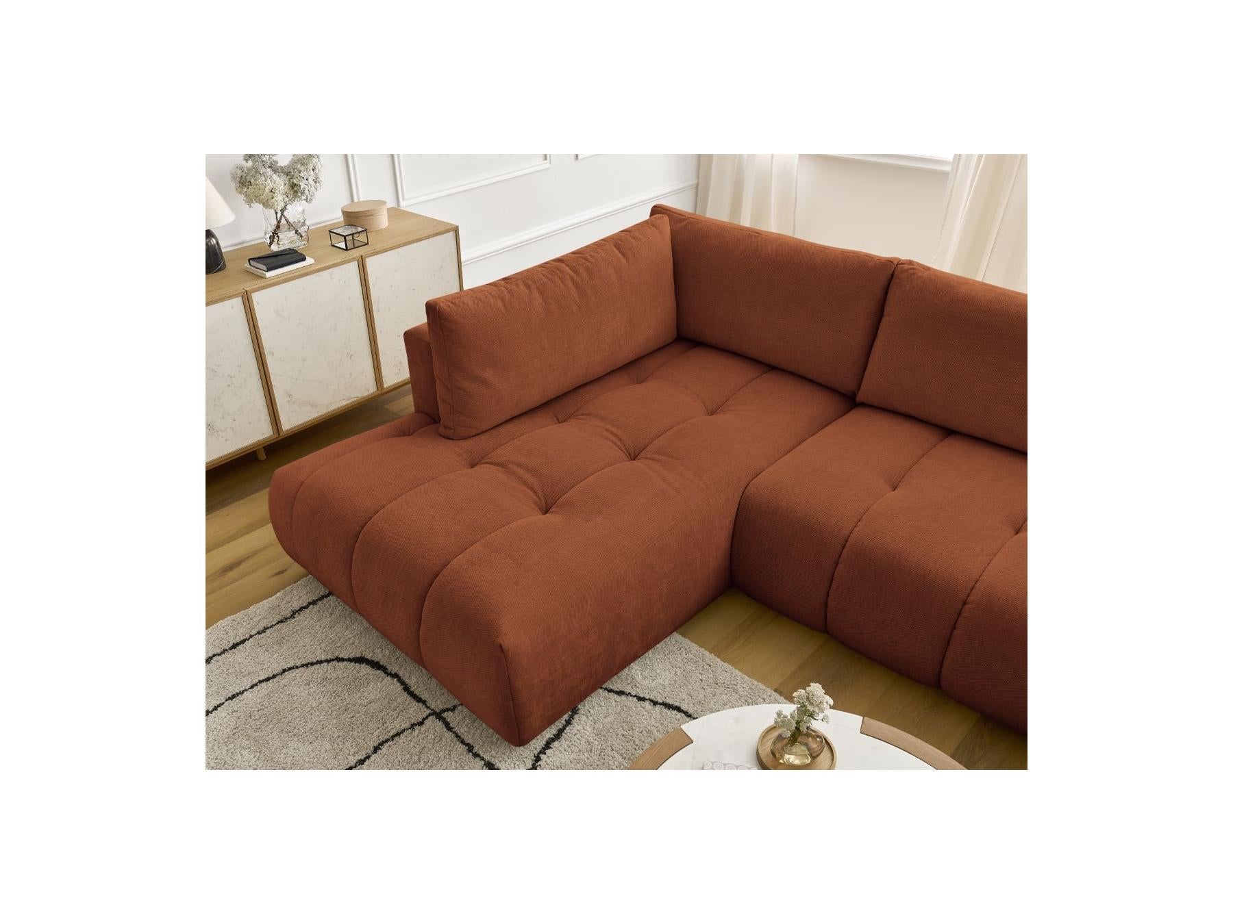 Fuji - Canapé Panoramique Convertible - Tissu Lisse - Angle Droit