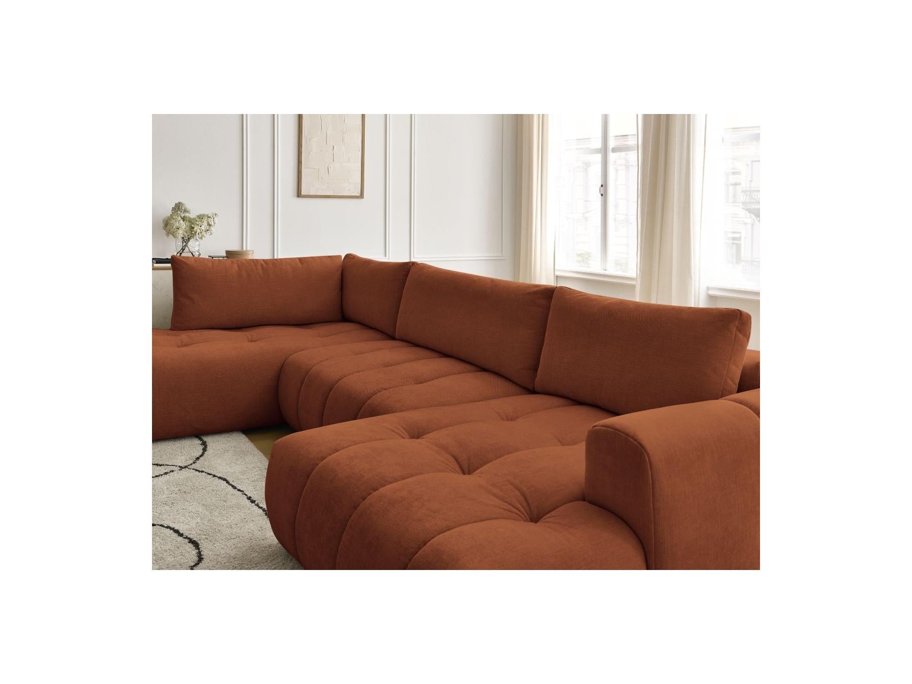 Fuji - Canapé Panoramique Convertible - Tissu Lisse - Angle Droit