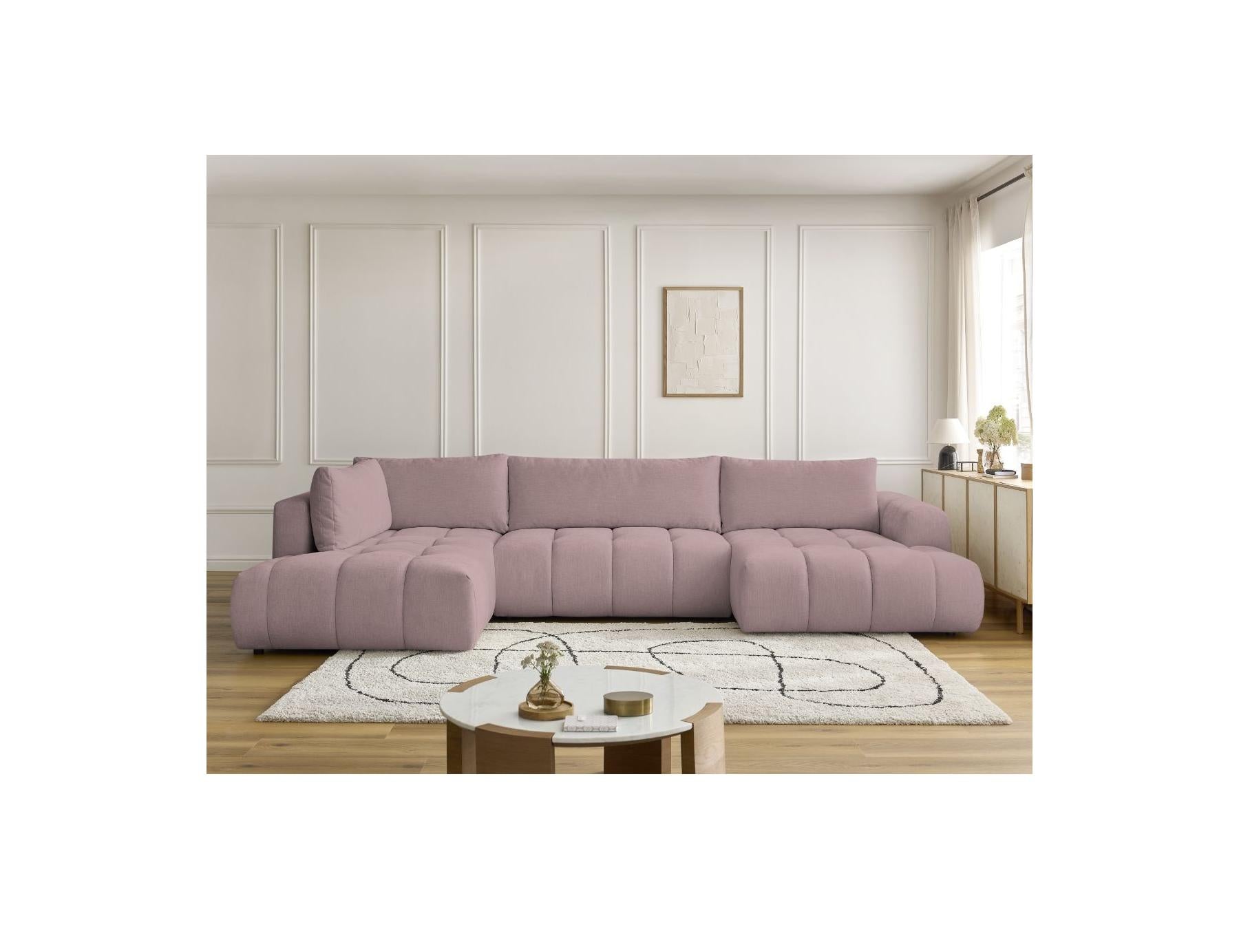 Fuji - Canapé Panoramique Convertible - Tissu Lisse - Angle Droit