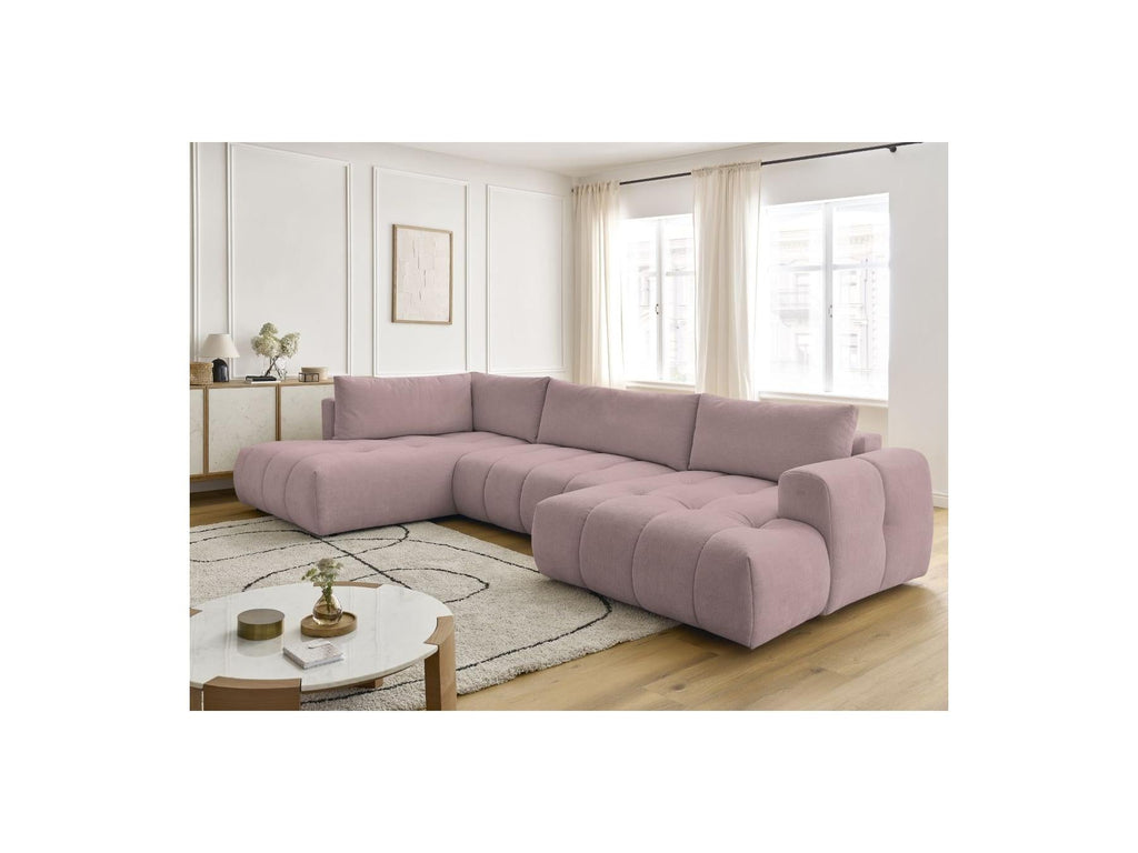 Fuji - Canapé Panoramique Convertible - Tissu Lisse - Angle Droit