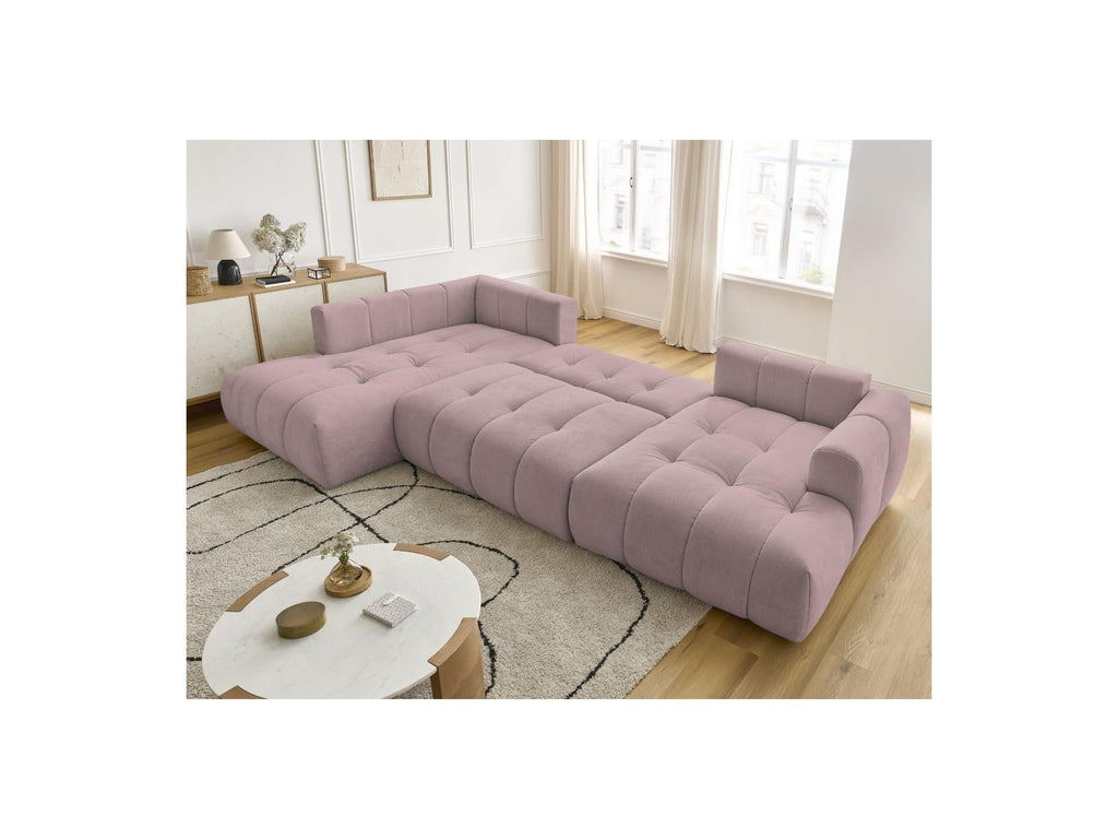 Fuji - Canapé Panoramique Convertible - Tissu Lisse - Angle Droit