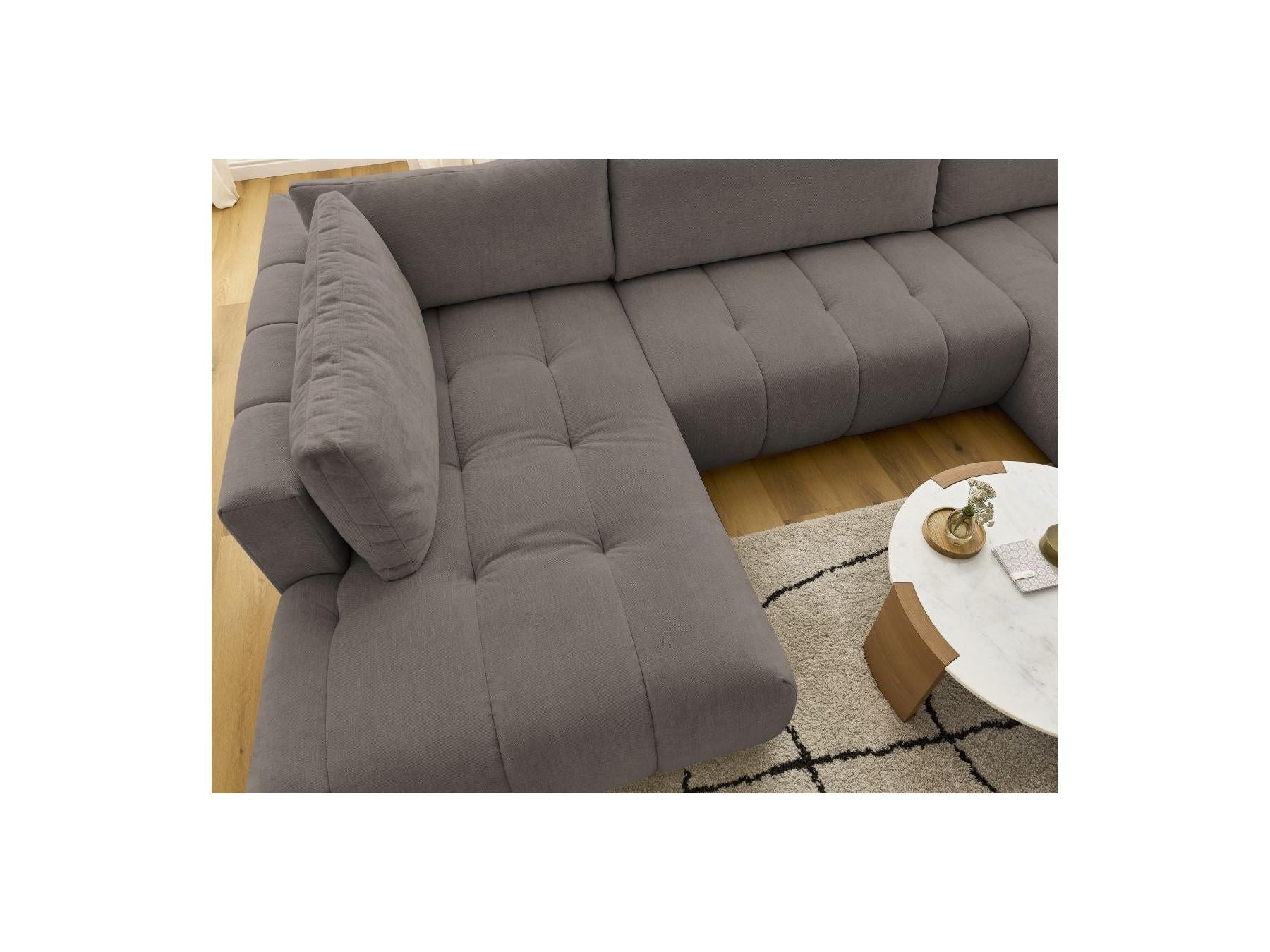Fuji - Canapé Panoramique Convertible - Tissu Lisse - Angle Droit