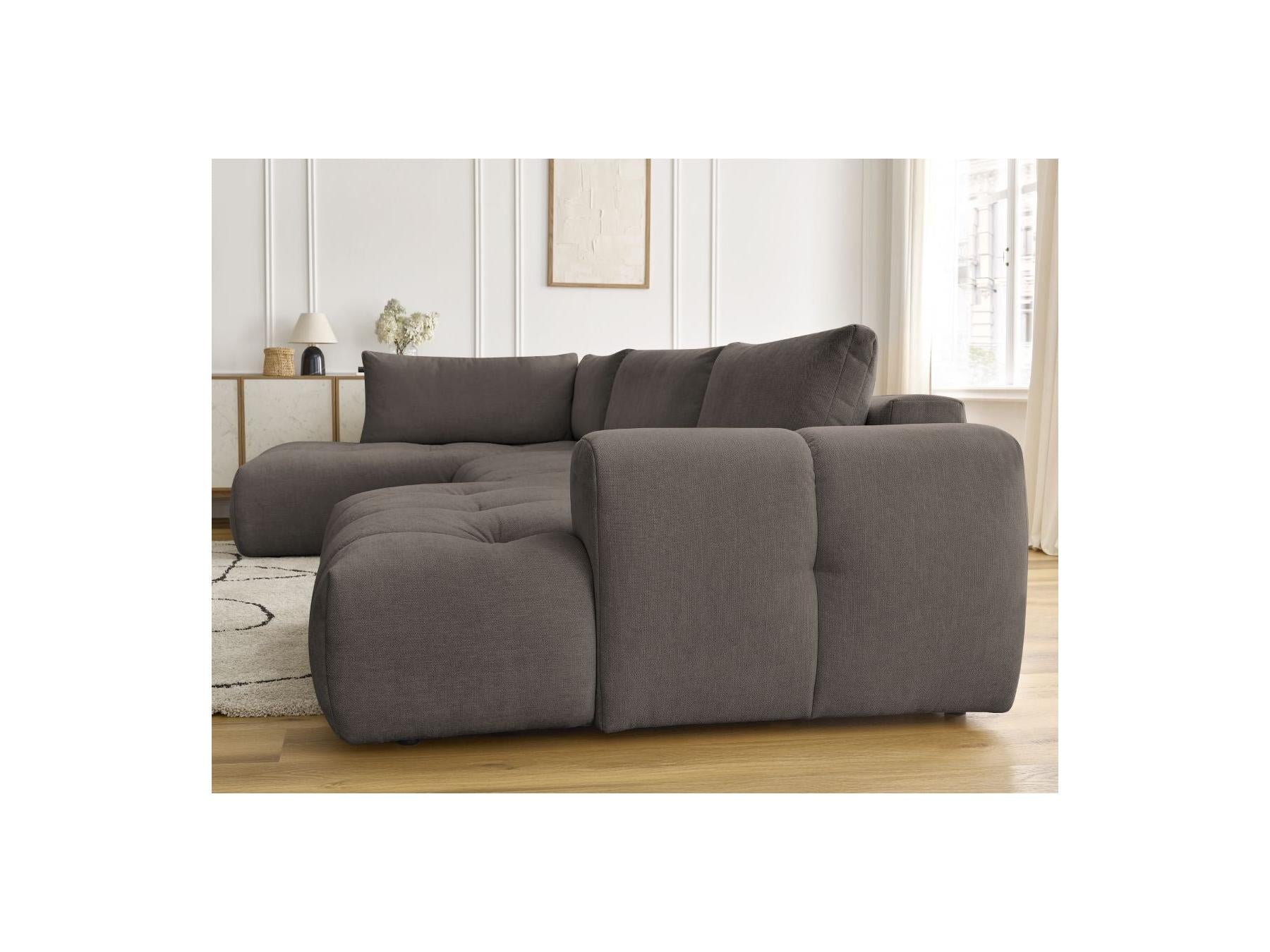 Fuji - Canapé Panoramique Convertible - Tissu Lisse - Angle Droit