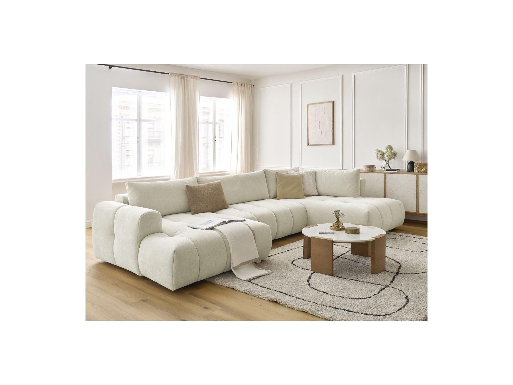 Fuji - Canapé Panoramique Convertible - Tissu Lisse - Angle Gauche