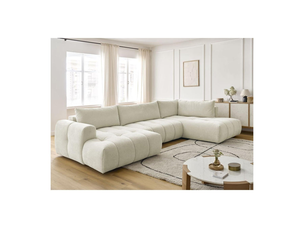 Fuji - Canapé Panoramique Convertible - Tissu Lisse - Angle Gauche