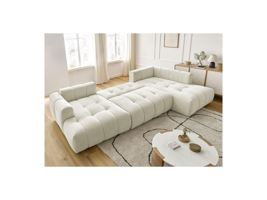 Fuji - Canapé Panoramique Convertible - Tissu Lisse - Angle Gauche