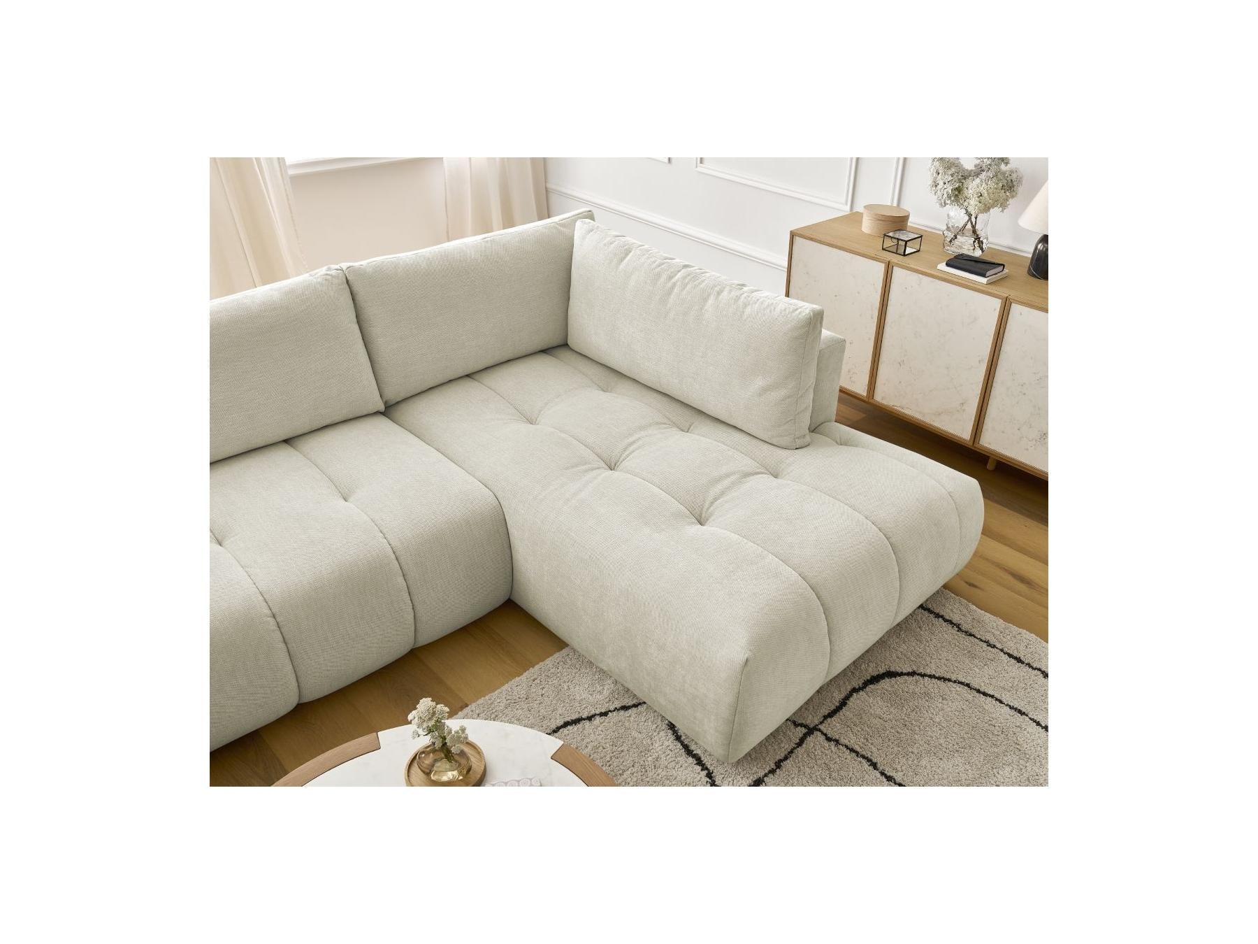 Fuji - Canapé Panoramique Convertible - Tissu Lisse - Angle Gauche