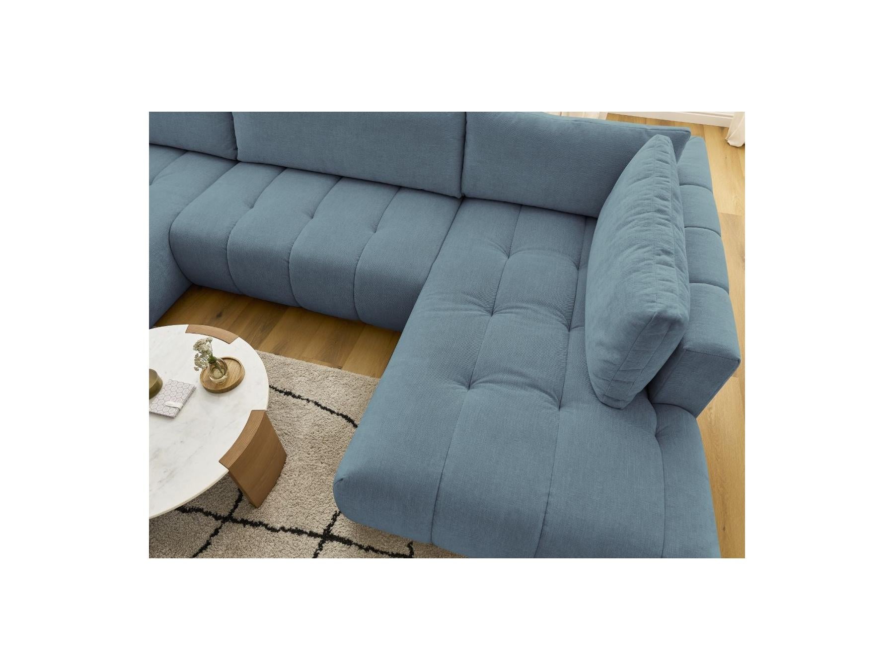 Fuji - Canapé Panoramique Convertible - Tissu Lisse - Angle Gauche