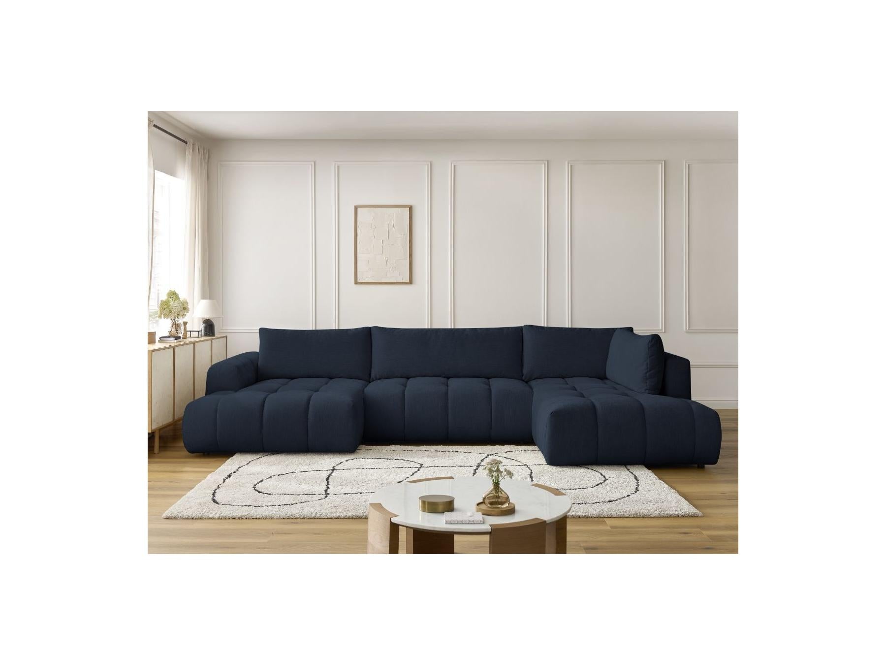 Fuji - Canapé Panoramique Convertible - Tissu Lisse - Angle Gauche