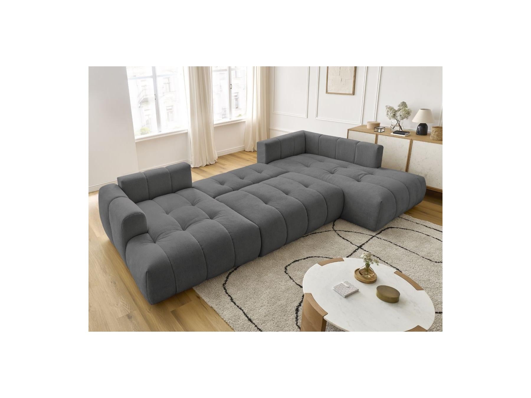 Fuji - Canapé Panoramique Convertible - Tissu Lisse - Angle Gauche