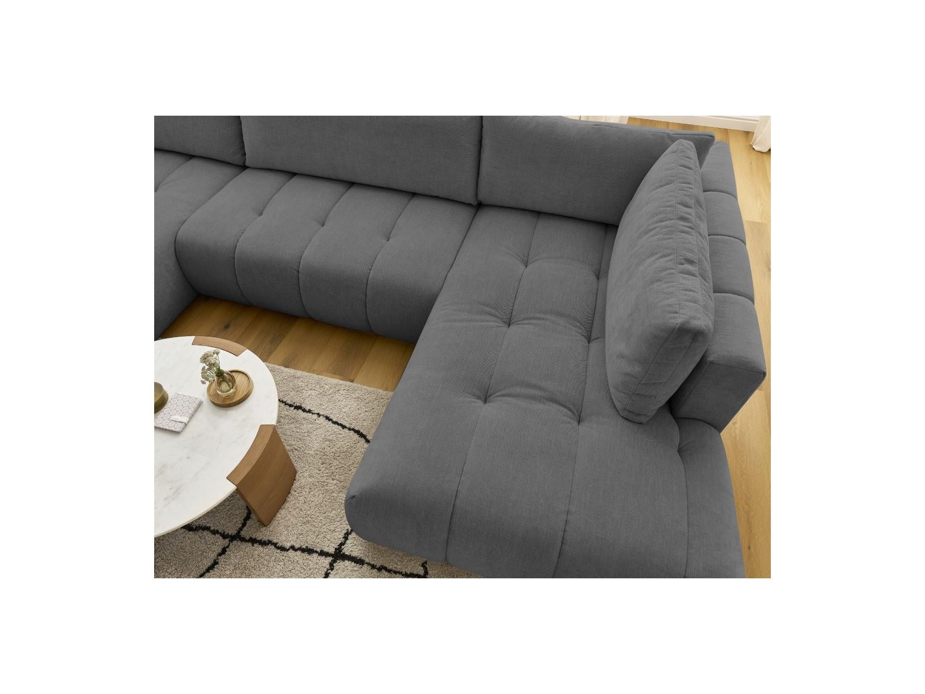 Fuji - Canapé Panoramique Convertible - Tissu Lisse - Angle Gauche