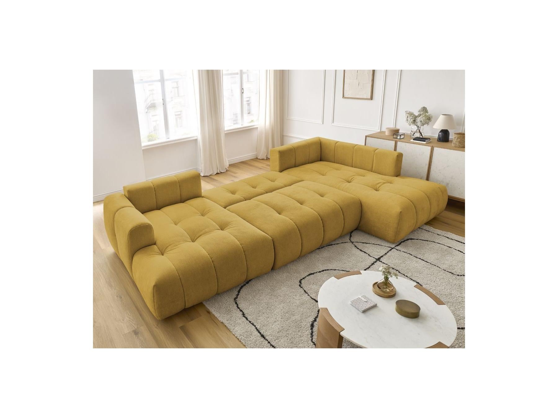 Fuji - Canapé Panoramique Convertible - Tissu Lisse - Angle Gauche