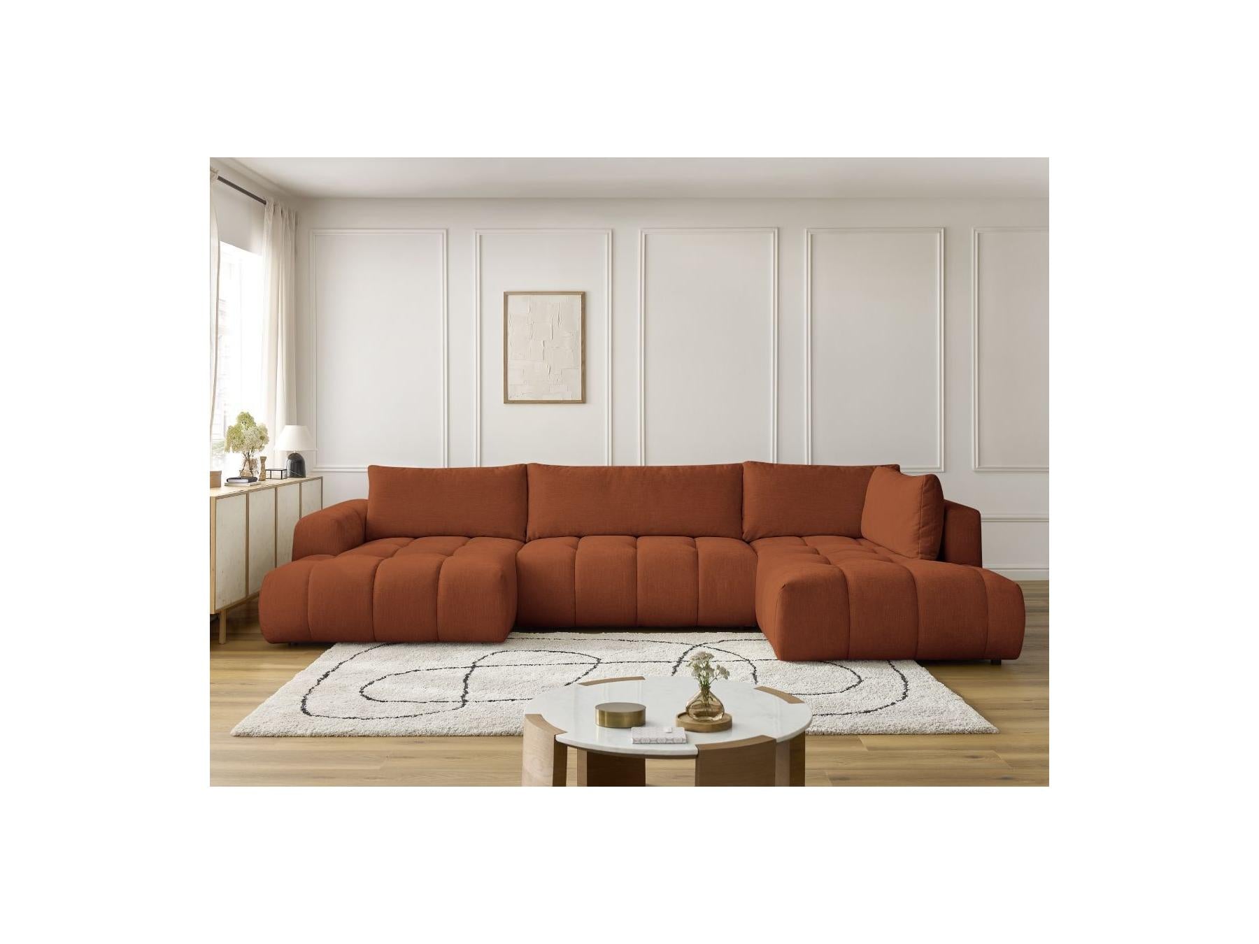 Fuji - Canapé Panoramique Convertible - Tissu Lisse - Angle Gauche